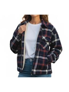 Alpine Design Plaid Sherpa-Lined Utility Jacket Size M